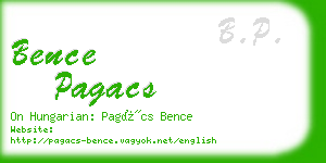 bence pagacs business card